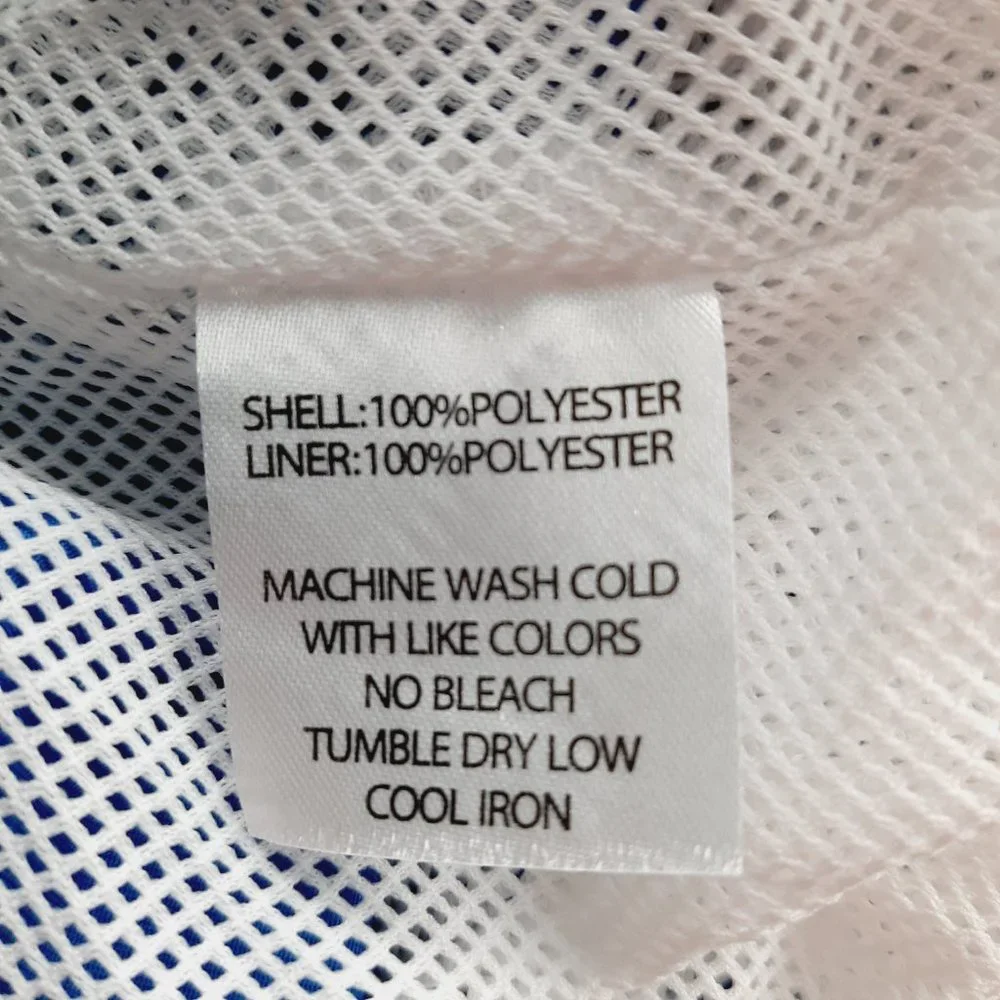 Islandia Mens Swim Trunks Shorts Size XL Blue Green White Print Mesh Lined